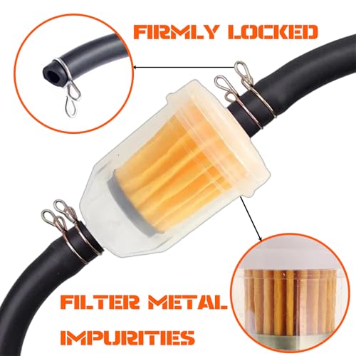Benzinfilter, Kraftstofffilter, Benzinfilter Moped, Benzinschlauch Rasenmäher, 3m Benzinschlauch Kit Mit 4 Filtern Und 10 Schlauchschellen, Für Motorrad, Roller, Rasenmäher Und Auto