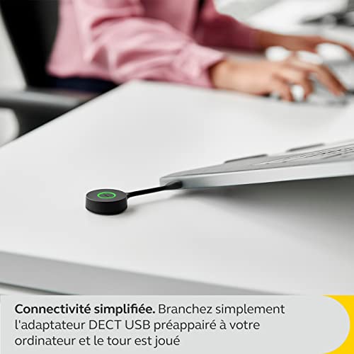 Jabra Engage 55 – Micro-casque mono sans fil avec adaptateur DECT USB-A Link 400, Microphone à réduction de bruit, Portée étendue – Certifié Google Meet/Zoom – Compatible UC – Noir - Les Beatles, Paul McCartney, John Lennon, RIngo Starr, George Harrison Jabra Engage 55 - Micro-casque mono sans fil avec adaptateur DECT USB-A Link 400, Microphone à réduction de bruit, Portée étendue - Certifié Google Meet/Zoom - Compatible UC - Noir – Image 7