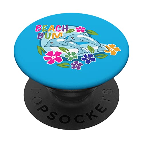 Coconut Girl Hawaii Flower Y2K 2000 Delfín estético de verano PopSockets PopGrip Intercambiable