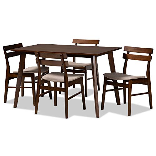 Baxton Studio Eleri Mid-Century Modern Transitional Light Beige Fabric Upholstered