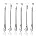Produktbild HiChili 6pcs Smooth Edelstahl Yerba Mate Tee Bombilla Strohhalme Filtered Löffel Trinkhalm, Latte Macchiato Trinkhalmlöffel Reusable Stainless Steel Straws Löffel Durable Straw Rührwerke, Silber