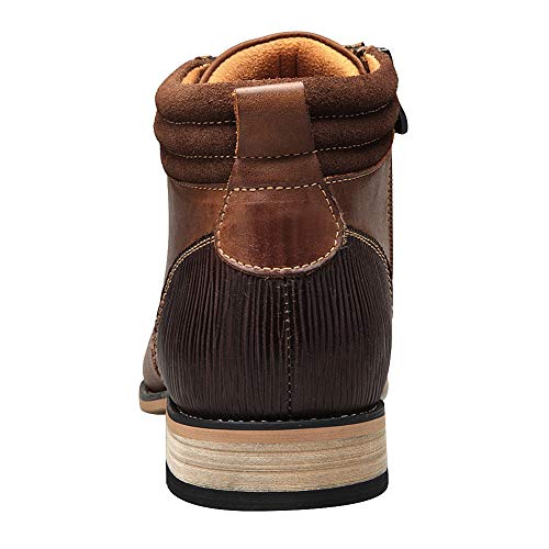 ANUFER Uomo Vintage Allacciare Pelle Stivali Zip