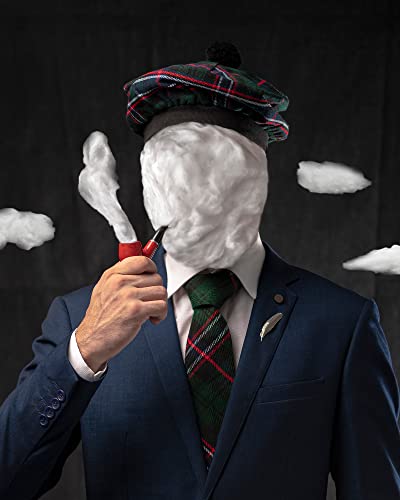 Image of Scottish Tam O' Shanter Hat Tartan Bonnet Pom Pom Wool Flat Cap One Size