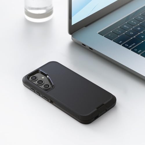 Image of Case for Galaxy S24 FE, Heavy-Duty Tough Rugged Shockproof Drop Protective Cover Cases for Samsung Galaxy S24 FE, Black