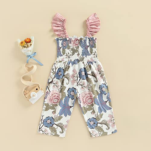 Mlpeerw Newborn Toddler Baby Girl Jumpsuit Blommers Kids Cute Floral Elastic One Piece Romper Overall Pants Summer Clothes thumb #2