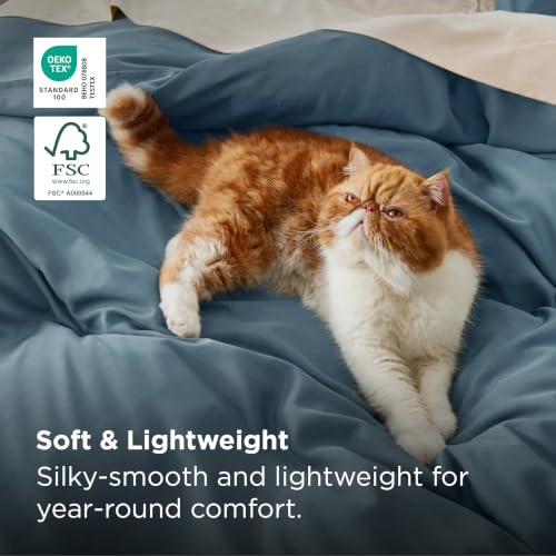 Image of Bedsure PureWoven Cooling Duvet Cover, Ideal for Hot Sleepers, Queen Size
