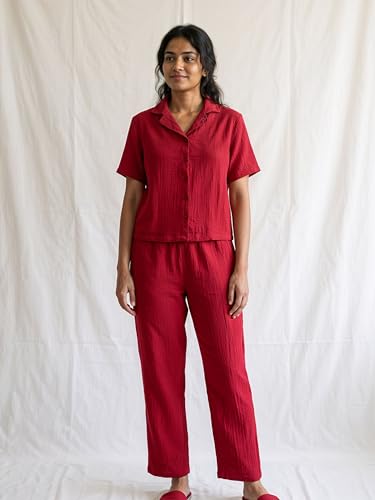 Image of B STORIES Women's Cotton Pyjama Set | Comfort and Relexed Nightsuit for Ladies