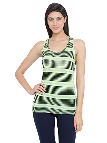 Image of Clovia Women's Cotton Rich Striped Tank Top
