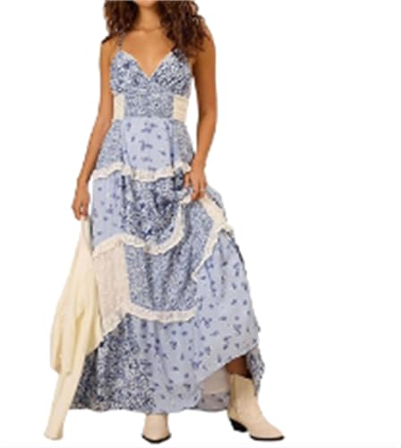 princess polly baby blue dress Floral Maxi Dress Women Patchwork Floral Flowy Maxi Dress Y2k Spaghetti  Strap V Neck Beach Dresses (Blue,Small) at Amazon Women's Clothing store