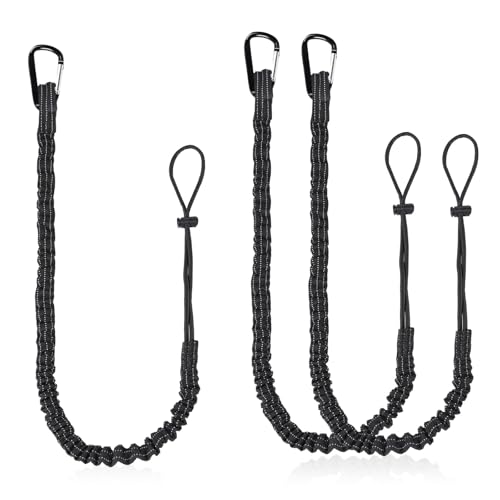 DBREAKS 3 Stück Werkzeug Schlüsselband, Werkzeug-Schlüsselband Lanyard mit Karabiner, Einziehbarer Werkzeugseil für Schraubendreher, Messwerkzeuge, Zangen, Schraubenschlüssel (Schwarz)