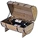Wooden Wine Barrel Shaped Treasure Chest Vintage Decorative Wine Holder, Natural