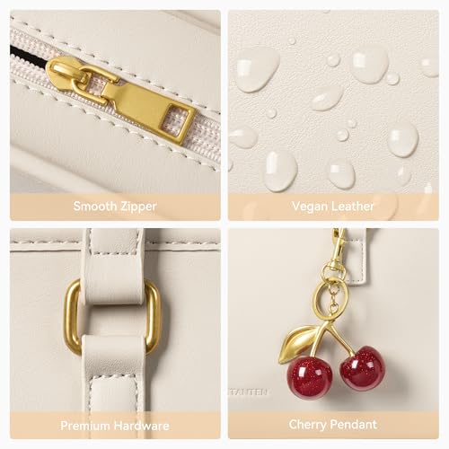 Image of BOSTANTEN Shoulder Bag with Cherry Charm Vegan Leather Purse for Women