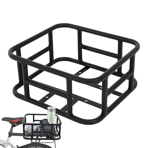 Radspannungspannerhalter - Metall Rücksitzkiste, Starke Last Elektrofahrradträger | Übergroßer Frachtregal Mit Stabiler Rahmenunterstützung, Robuster Stahlkorb Für Die Aufbewahrungslösung Im Freien Fü