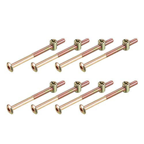 Buy 2 get 3 uxcell M6x85mm Furniture Bolt Nut Set Hex Socket Screw 48mm Thread Length with Barrel Nuts for Beds Headboards Chairs 8 Sets