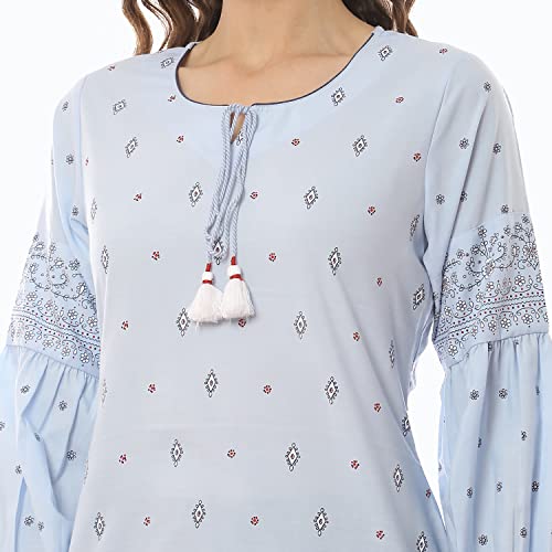 Image of Rangriti Blue Art Silk Short Top for Women