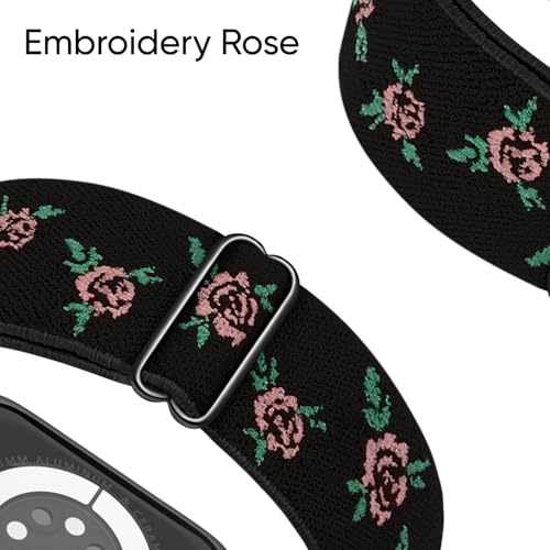 Image of 4 Pack Stretchy Solo Loop Compatible with Apple Watch Bands 38mm 40mm 41mm 42mm 44mm 45mm 46mm 49mm Women Men, Sport Nylon Elastic Straps Wristbands for iWatch Series 11 10 9 8 7 6 5 4 11 Ultra /SE 3 2
