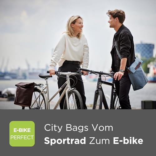 Basil City Fahrradshopper - Reflektierende Fahrradtasche Hinten - Fahrradtaschen für Gepäckträger - 14-16l - Grau