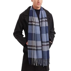 JORYEE Schals für Herren – Winter Schals Herren Kariert Warme Schals Weiche Schal Klassische Warme Herrenschal Wolle Mischung mit Quasten Herbst Winter Für Junge Männer Herren
