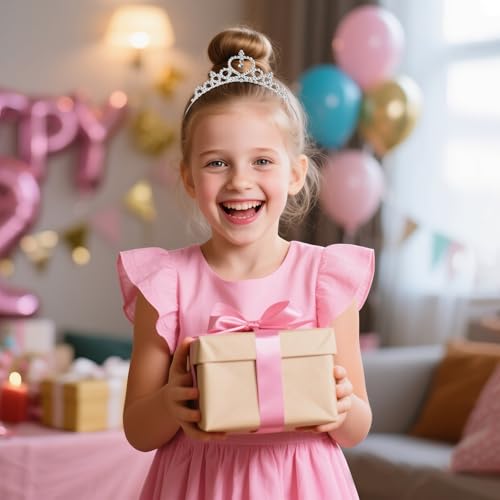 Krone Haarreifen, Haarschmuck Krone Silber, Kronen Haarreif Kinder, Glitzer Geburtstagskrone für Geburtstag, Hochzeit, Party, Geschenk