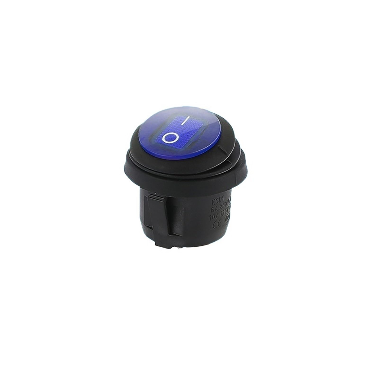 Interrupteur à bascule rond KCD1 étanche bouton alimentation 3 broches marche arrêt LED bleu