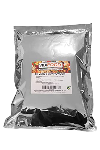 Té Verde Gunpowder - 4x250g - Té intenso de hojas sueltas - Té verde con mucho cuerpo - Bebida de sabor dulce y aromático