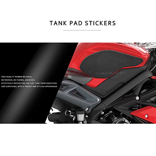 Wodpice Motorcycle Fuel Tank Pad For Daytona 675 /R 2013 Street Triple 765 Rs, Anti-Slip Motorcycle Gas Tank Protectors Tank Protection Stickers Knee Grip Traction Pads (Black) #TOP2