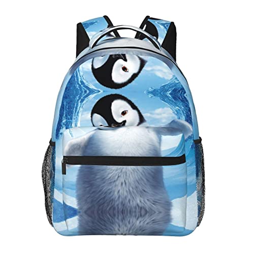 Sac à dos d'école pingouins robuste contre le mal de dos noir