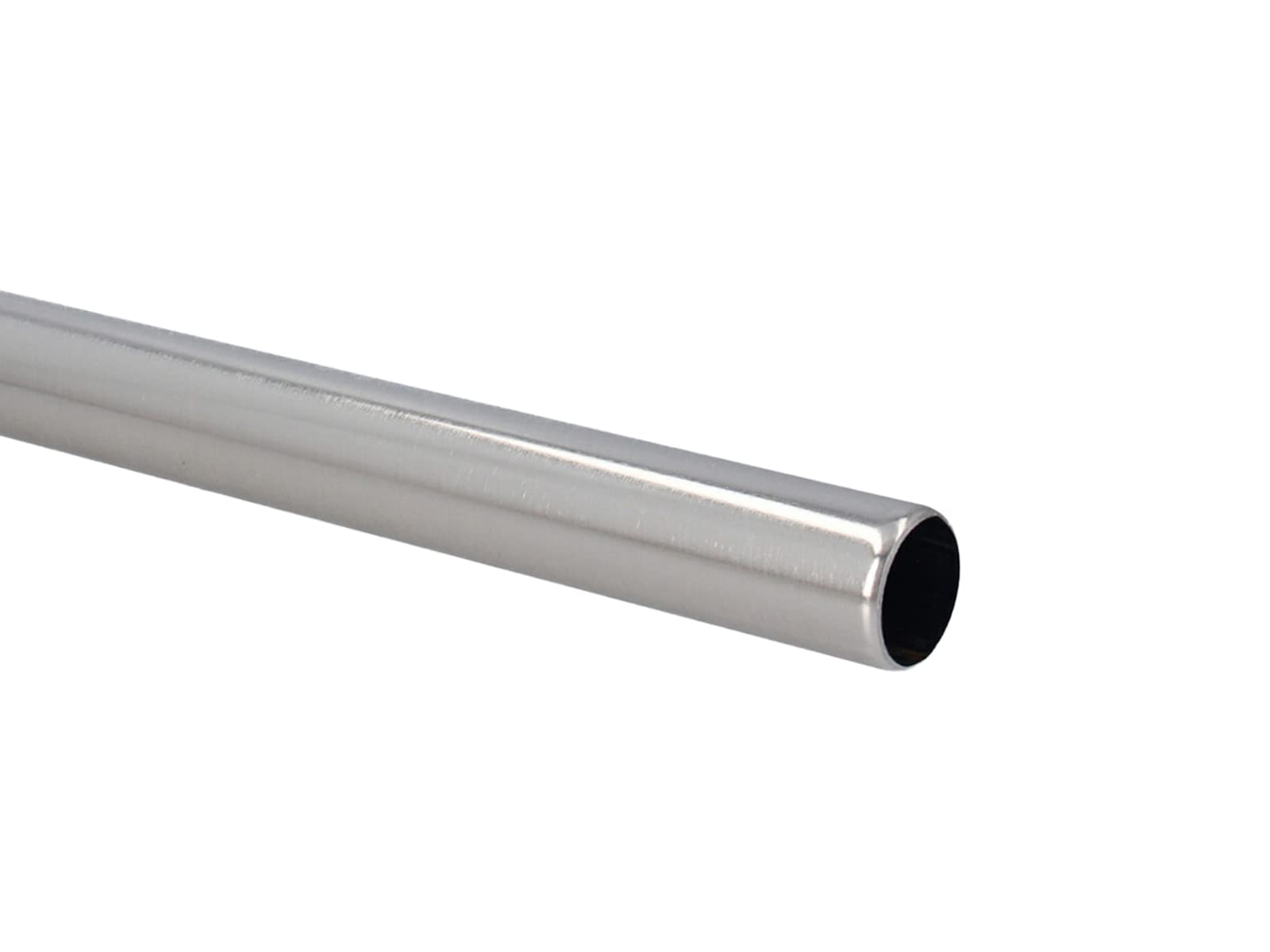 Sento Ø 25 mm Tringle à Rideaux Fixation Plafond Aspect Acier Inoxydable 320 cm Albana