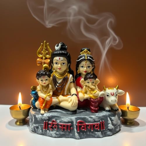 UNOVATE Shiva Parivar for Car Dashboard | Shiva Idol | Shiv Parivar Statue for Car | Mahadev Idol for Car, Home Temple, Office Desk. (Shiv Parivar)