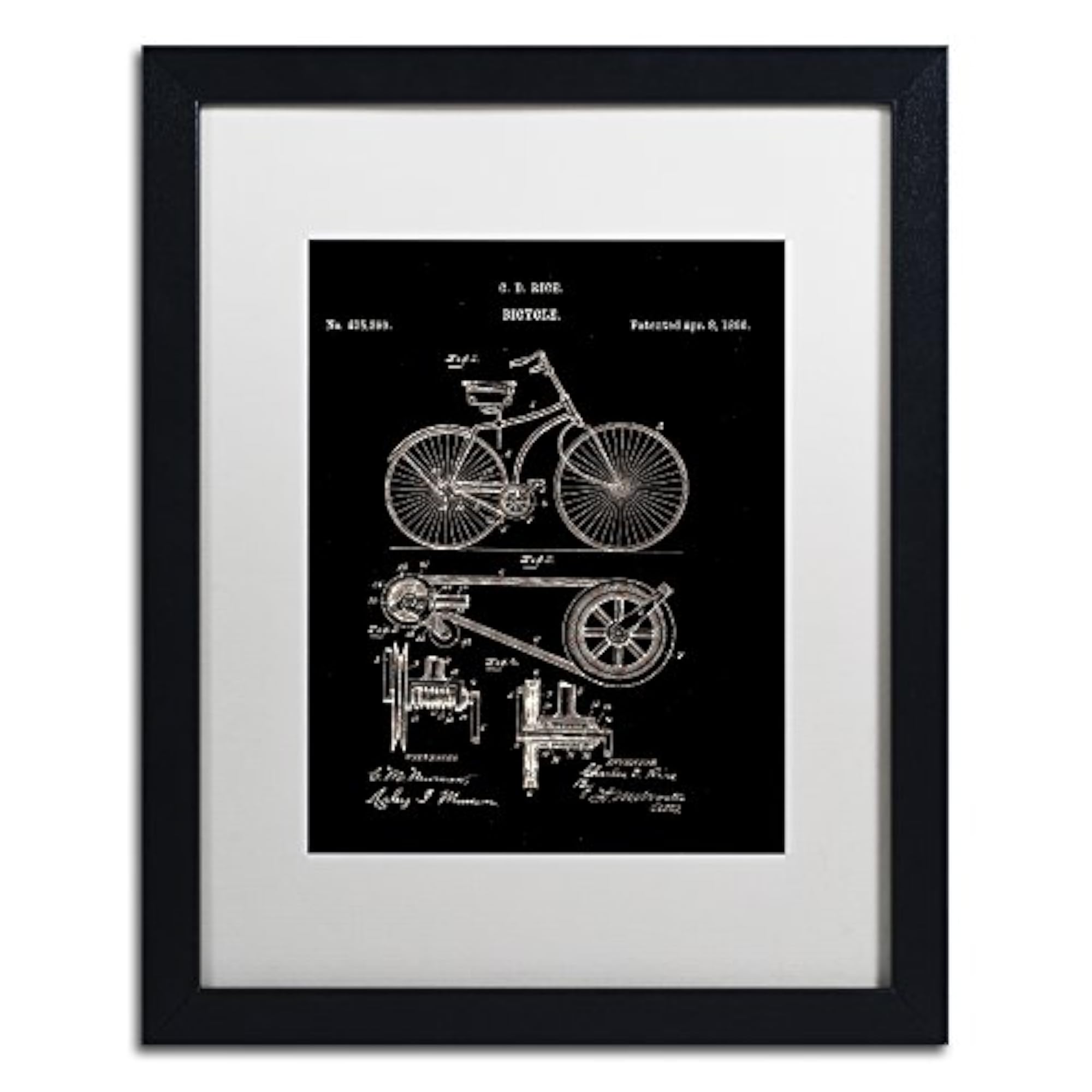 Bicycle Patent Artwork by Claire Doherty, Vintage Print
