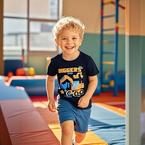 Image of DEEKEY Toddler Boys Shirts Short-Sleeve Little Kids t Shirts Boys' Tops, Tees & Shirts Graphic TEE Age for 2-7 Years 4-Pack