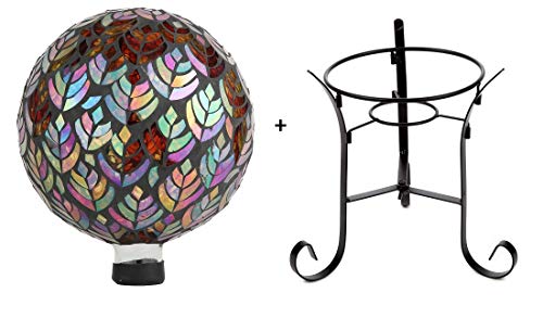 Lily's Home Colorful Mosaic Glass Gazing Ball, Designed with a