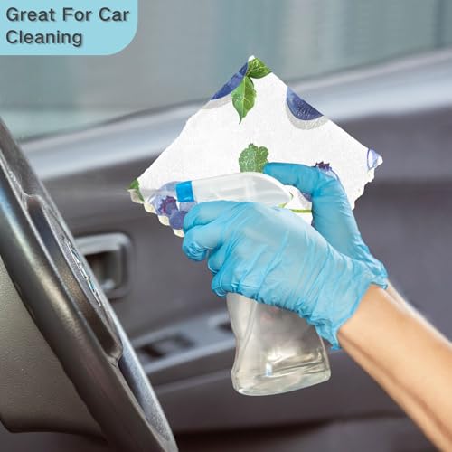 Paños de cocina para bar y té, toallas absorbentes de arándanos con diseño suave, 6 piezas 7
