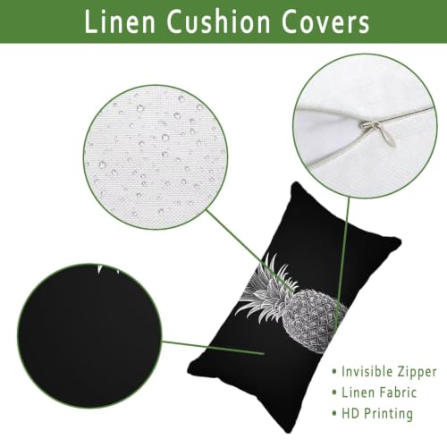 Housse coussin extérieur gris lin imperméable décoratif 50x80 - 4