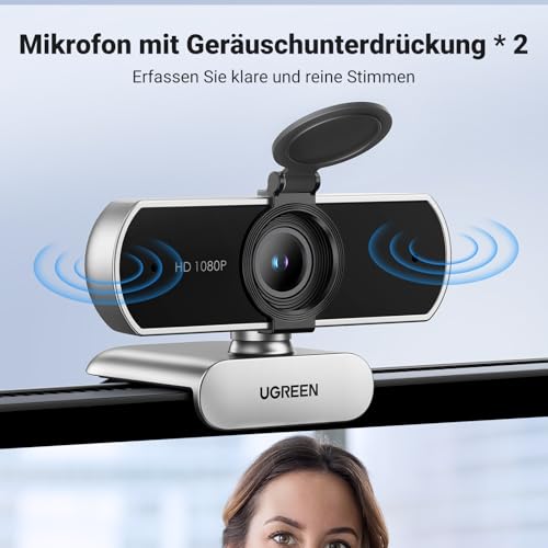 UGREEN FineCam Lite 1080P, Dual-Mikrofon, Fixfokus, mit Privacy Cover – Ansicht 5