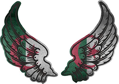 Akachafactory Sticker flag country wings biker decal vinyl motorbike DZ algeria