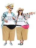 Bunnycool 12 Pcs Adult Tacky Tourist Costume - Couples Hawaiian Tropical Tacky Traveler Funny Fat Costumes Set for Summer, Beach, Luau, Halloween, Party