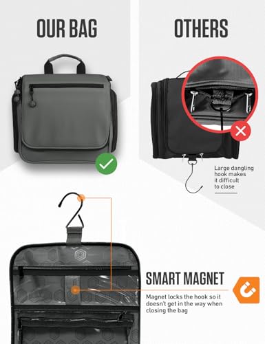 Image of VENTURE 4TH Hanging Travel Toiletry Bag, 18 Compartments - Shadow Gray