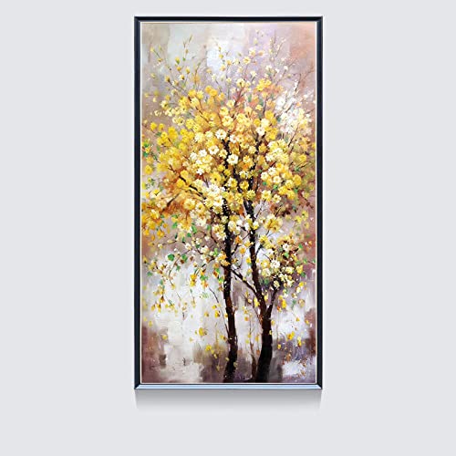 Peinture à l'huile tournesol 3D arbre porte-bonheur, art fait main vibrant