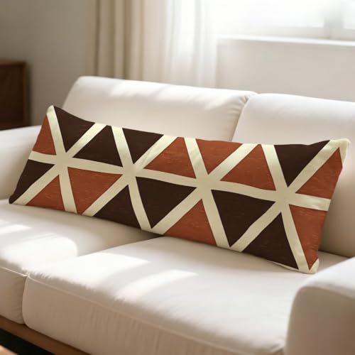 Housse traversin 140 cm cadeau déco géométrique rouge