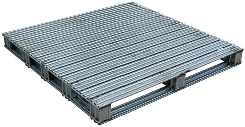 Vestil SPL-4848 Galvanized Steel Pallet 48 in. x 48 in. x 4-3/4 in. 8,000 Lb. Floor Capacity Gray