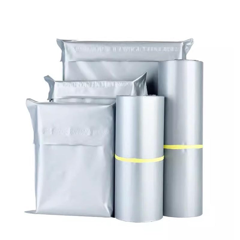 Buste per Spedizioni 50 pezzi buste postali personalizzate buste for abbigliamento impermeabili grigio argento custodia di stoccaggio PE sacchetto di imballaggio for corriere logistico (Color : 45x60