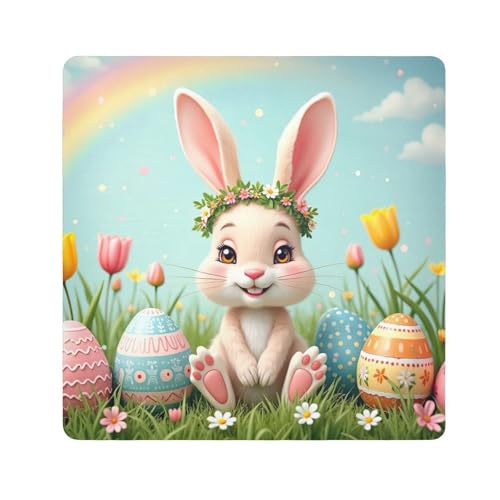 ODAWA Camera Lens Wrap Cloth 21.7 In, Tulip Easter Rabbit Cosmetic Bag Magic Cloth