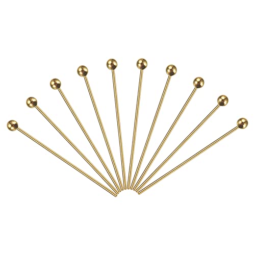 Patikil 100Pcs Gold Ball Head Pins Jewelry Making 24 Gauge 20Mm Wire Head Pins Brass Round Ball Head Pins Metal End Head Pins For Diy Craft Necklaces Bracelets Earrings #TOP26