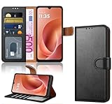 iCatchy Case for Motorola G06 / G06 Power with 4 Card Slots Leather Wallet Flip Book Magnetic Closure Kickstand Shockproof Protective Phone Cover compatible with Moto G06 Power / G06 (Black)