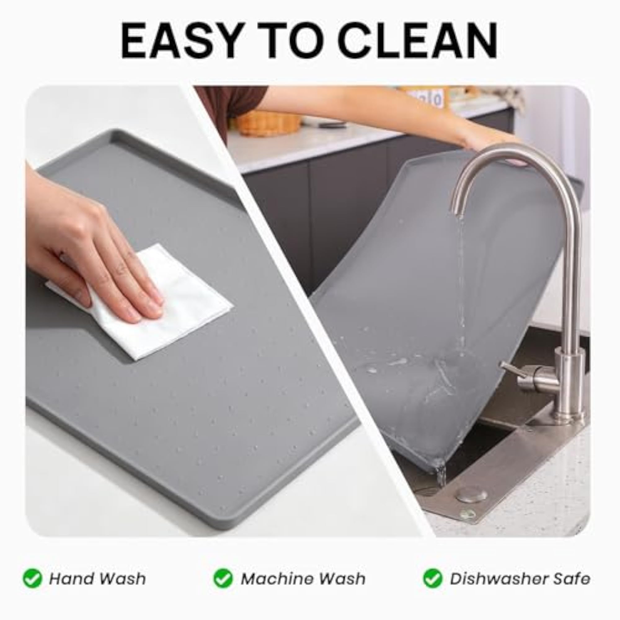 Silicone Under Sink Mat, Waterproof Kitchen Liner