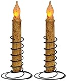 Spiral Taper Candle Holder Black | 4 Inch | Country Primitive Décor (2 Pack Black Spiral Taper Candleholders)