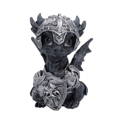 Set di figurine di drago corazzato carino - Collezione di ornamenti gotici fantasy drago (Sir Shieldscale)