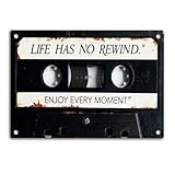 Vintage Music Cassette - Metal Tin Sign Inspirational Office Wall Art Motivational Decor Entrepreneur Quote Wall Painting Tape Print Decor for Living Room Bedroom Kitchen,8x12inch
