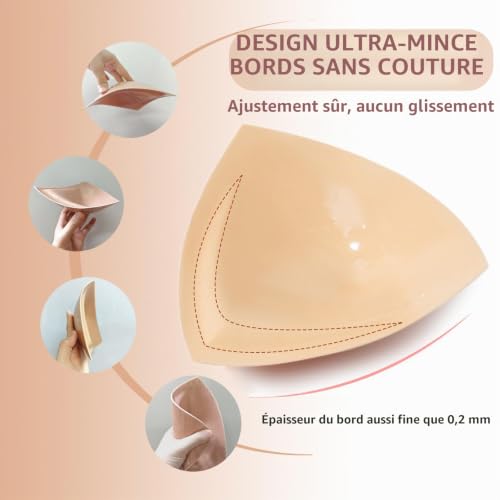 CUKIN Coussinets Soutien-Gorge Adhésif Double Face, 1 Paire, Beige Clair, L – vue 3